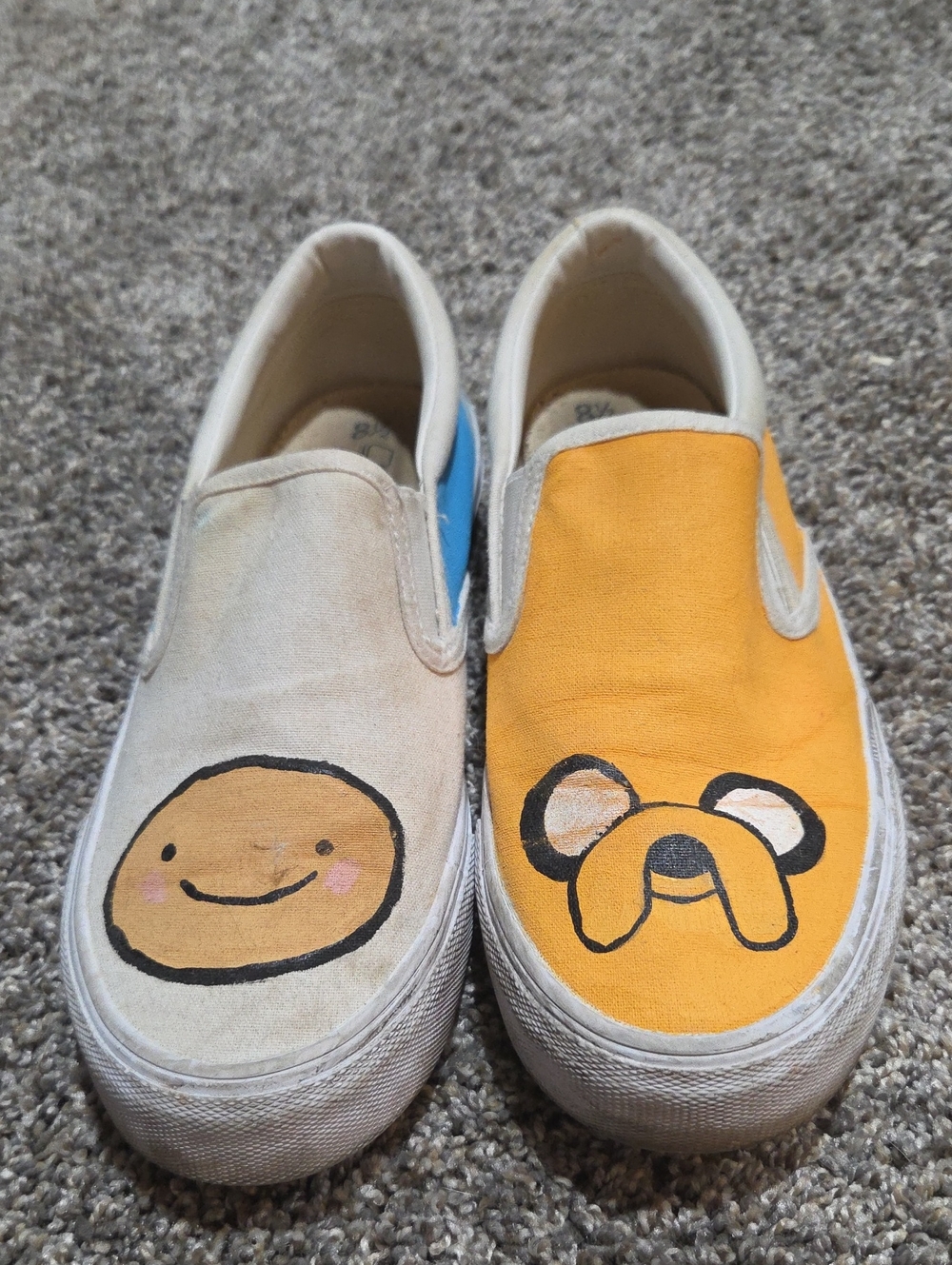 Hand-Painted Adventure Time Finn And Jake Slip-On Shoes